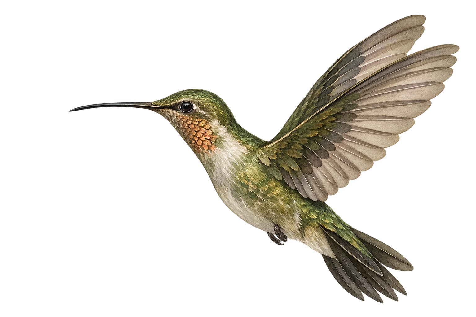 Colibrí en acuarela, un detalle especial de nuestra historia